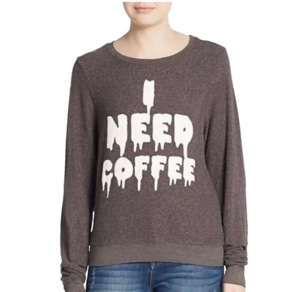 Wildfox I Need Coffee pullover sweater